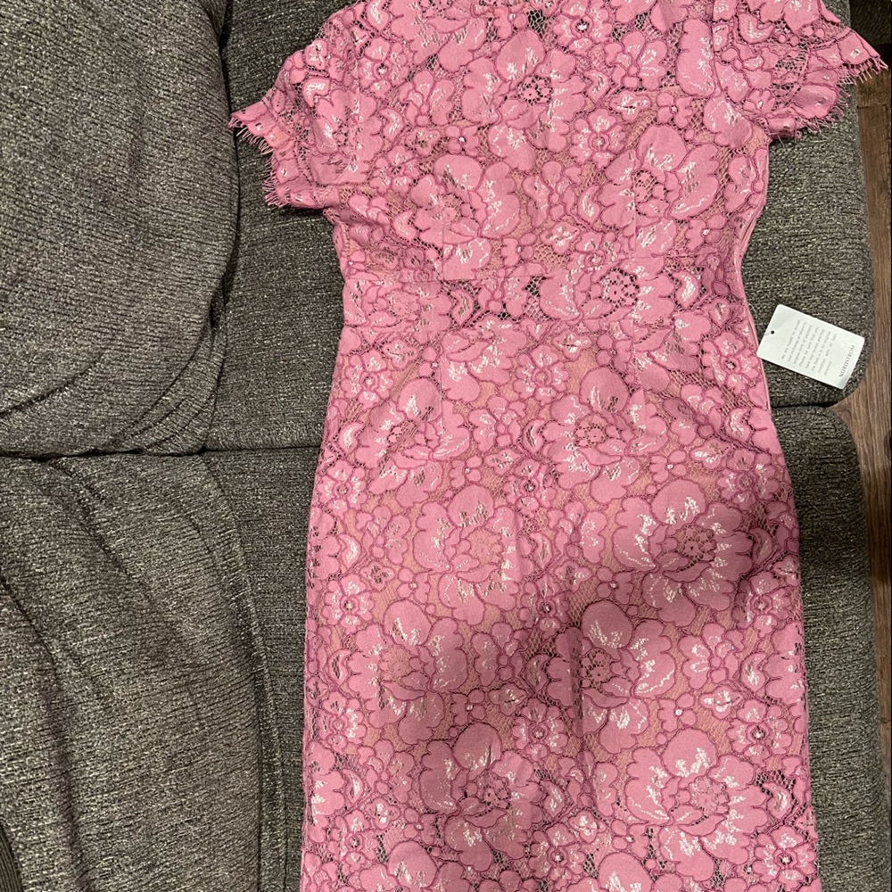 Short sleeve lace mid dress